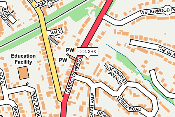 CO4 3HX map - OS OpenMap – Local (Ordnance Survey)