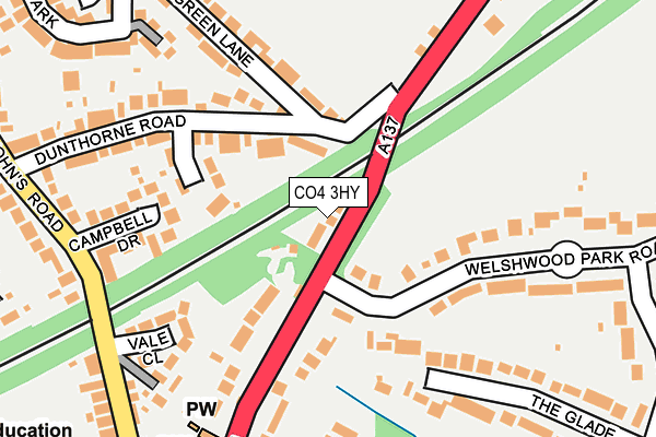 CO4 3HY map - OS OpenMap – Local (Ordnance Survey)