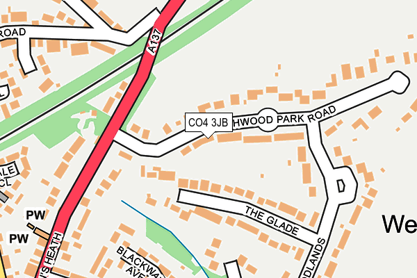CO4 3JB map - OS OpenMap – Local (Ordnance Survey)