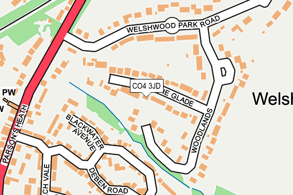 CO4 3JD map - OS OpenMap – Local (Ordnance Survey)