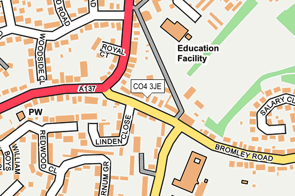 CO4 3JE map - OS OpenMap – Local (Ordnance Survey)