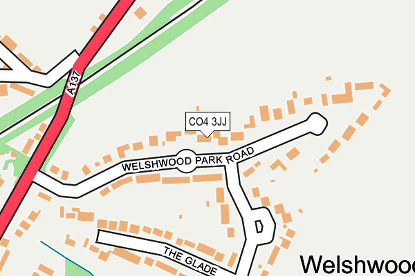 CO4 3JJ map - OS OpenMap – Local (Ordnance Survey)