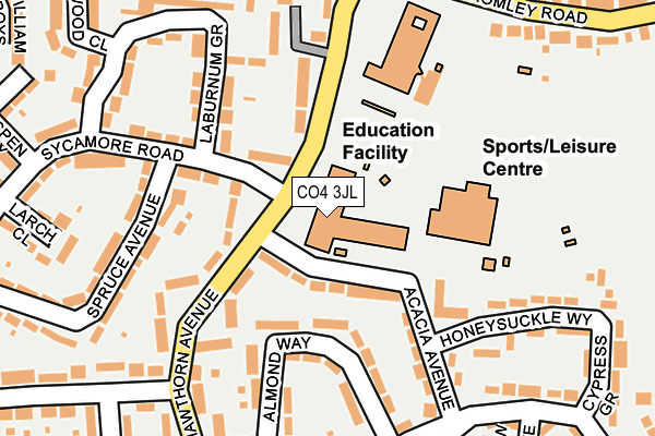 CO4 3JL map - OS OpenMap – Local (Ordnance Survey)