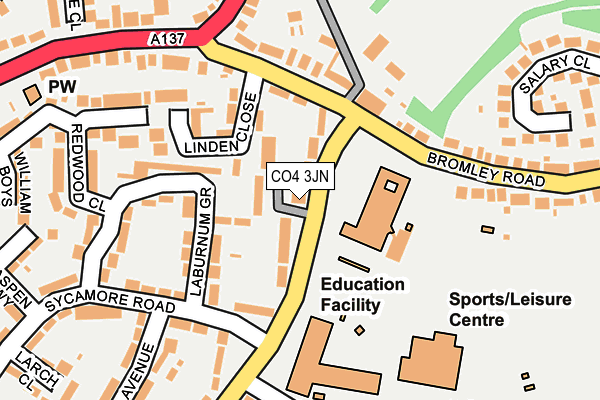 CO4 3JN map - OS OpenMap – Local (Ordnance Survey)