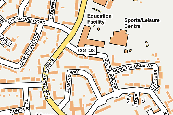 CO4 3JS map - OS OpenMap – Local (Ordnance Survey)