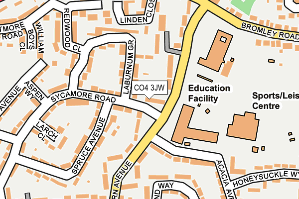 CO4 3JW map - OS OpenMap – Local (Ordnance Survey)