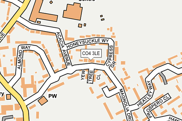 CO4 3LE map - OS OpenMap – Local (Ordnance Survey)