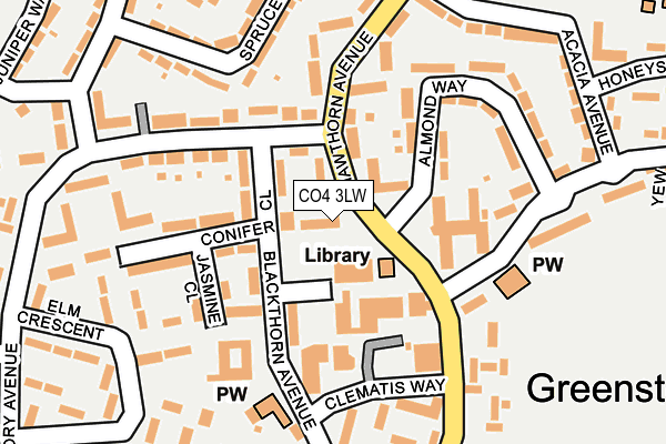 CO4 3LW map - OS OpenMap – Local (Ordnance Survey)