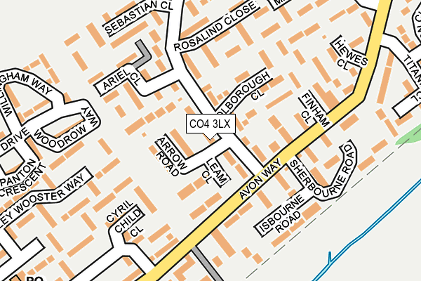 CO4 3LX map - OS OpenMap – Local (Ordnance Survey)