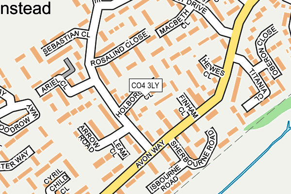 CO4 3LY map - OS OpenMap – Local (Ordnance Survey)