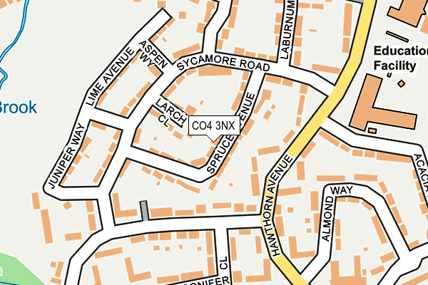 CO4 3NX map - OS OpenMap – Local (Ordnance Survey)