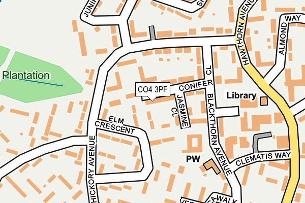 CO4 3PF map - OS OpenMap – Local (Ordnance Survey)