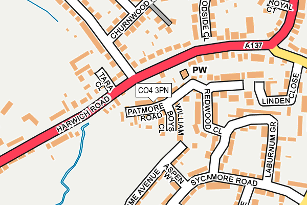 CO4 3PN map - OS OpenMap – Local (Ordnance Survey)