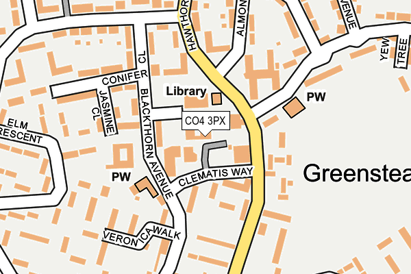 CO4 3PX map - OS OpenMap – Local (Ordnance Survey)