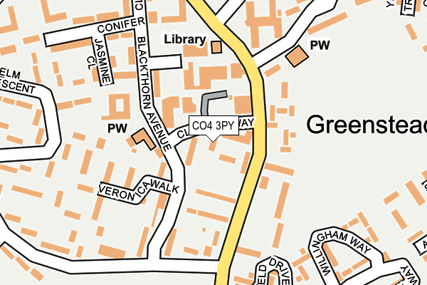 CO4 3PY map - OS OpenMap – Local (Ordnance Survey)