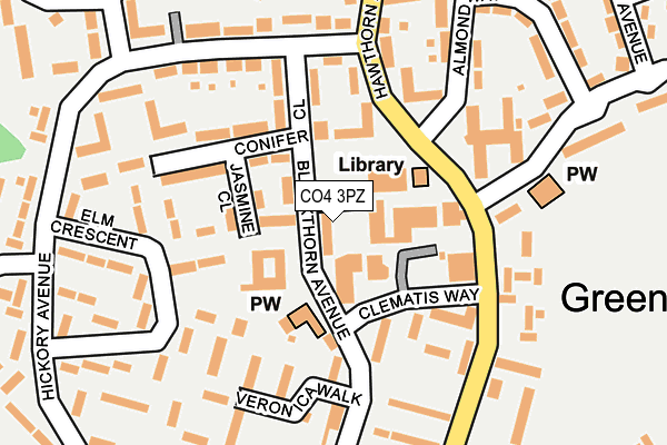 CO4 3PZ map - OS OpenMap – Local (Ordnance Survey)