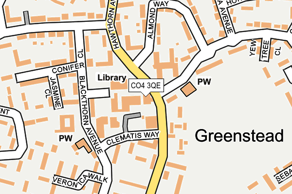 CO4 3QE map - OS OpenMap – Local (Ordnance Survey)