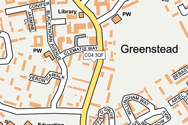 CO4 3QF map - OS OpenMap – Local (Ordnance Survey)