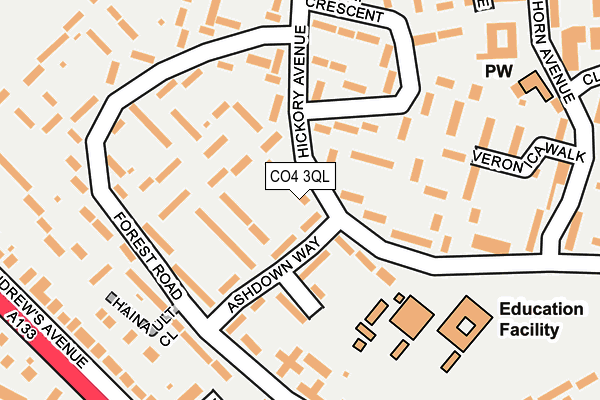 CO4 3QL map - OS OpenMap – Local (Ordnance Survey)