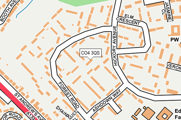 CO4 3QS map - OS OpenMap – Local (Ordnance Survey)