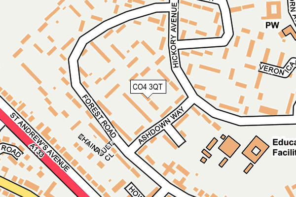 CO4 3QT map - OS OpenMap – Local (Ordnance Survey)