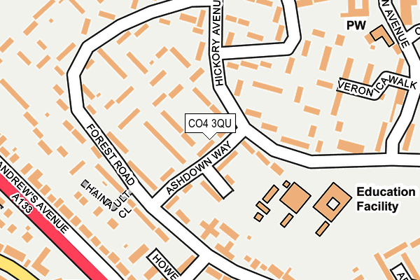 CO4 3QU map - OS OpenMap – Local (Ordnance Survey)
