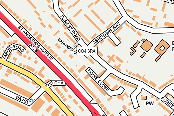 CO4 3RA map - OS OpenMap – Local (Ordnance Survey)