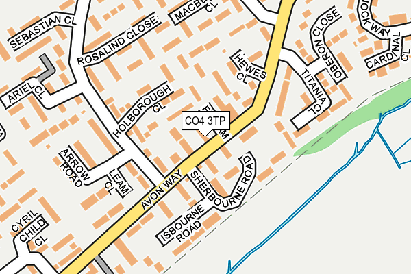CO4 3TP map - OS OpenMap – Local (Ordnance Survey)
