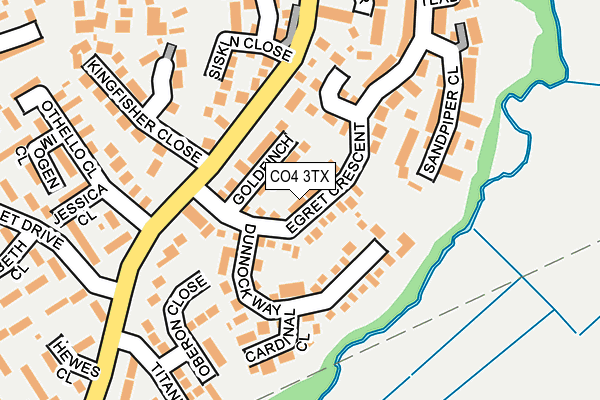 CO4 3TX map - OS OpenMap – Local (Ordnance Survey)