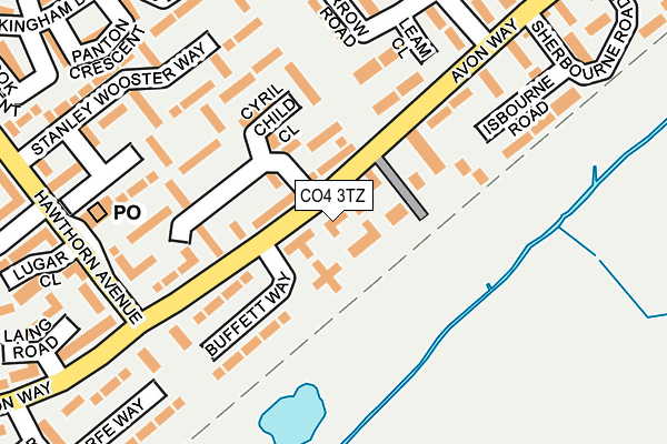CO4 3TZ map - OS OpenMap – Local (Ordnance Survey)