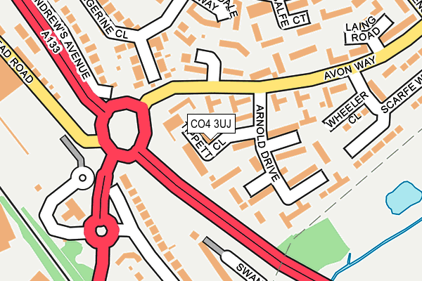 CO4 3UJ map - OS OpenMap – Local (Ordnance Survey)