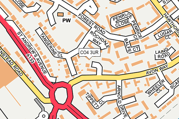 CO4 3UR map - OS OpenMap – Local (Ordnance Survey)
