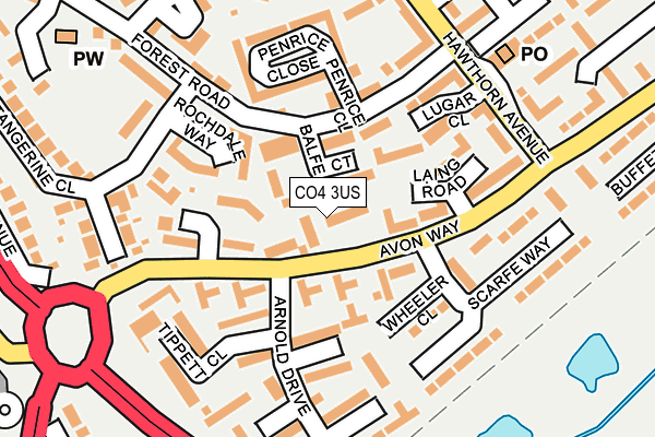 CO4 3US map - OS OpenMap – Local (Ordnance Survey)
