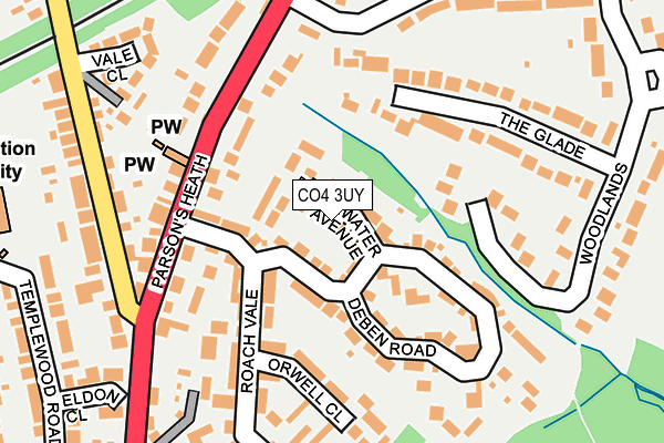 CO4 3UY map - OS OpenMap – Local (Ordnance Survey)