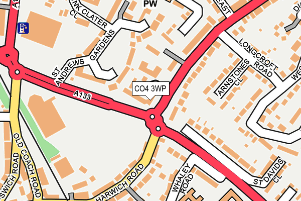 CO4 3WP map - OS OpenMap – Local (Ordnance Survey)