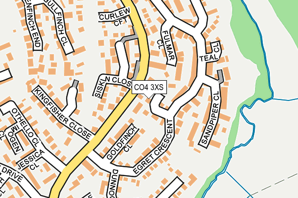 CO4 3XS map - OS OpenMap – Local (Ordnance Survey)