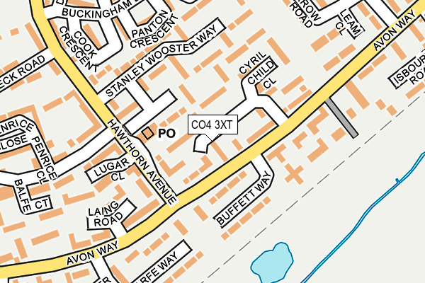 CO4 3XT map - OS OpenMap – Local (Ordnance Survey)