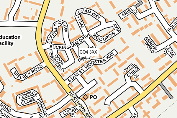 CO4 3XX map - OS OpenMap – Local (Ordnance Survey)