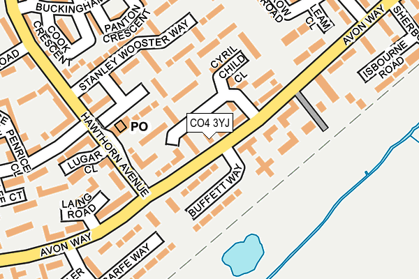 CO4 3YJ map - OS OpenMap – Local (Ordnance Survey)