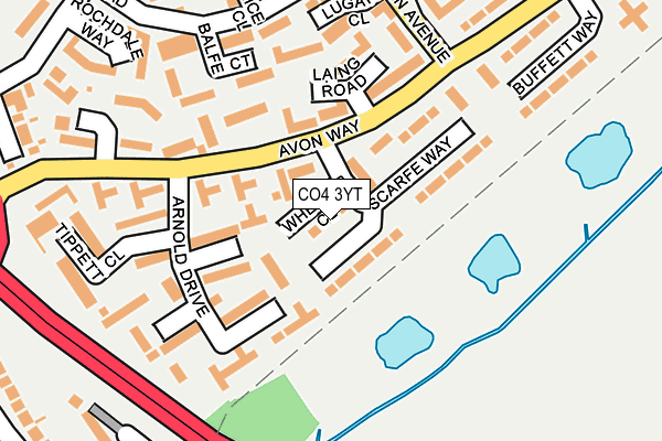 CO4 3YT map - OS OpenMap – Local (Ordnance Survey)