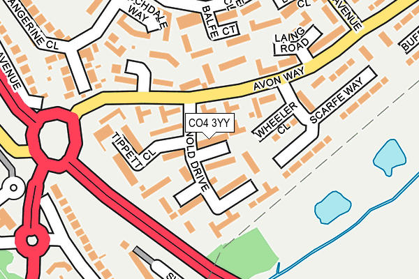CO4 3YY map - OS OpenMap – Local (Ordnance Survey)