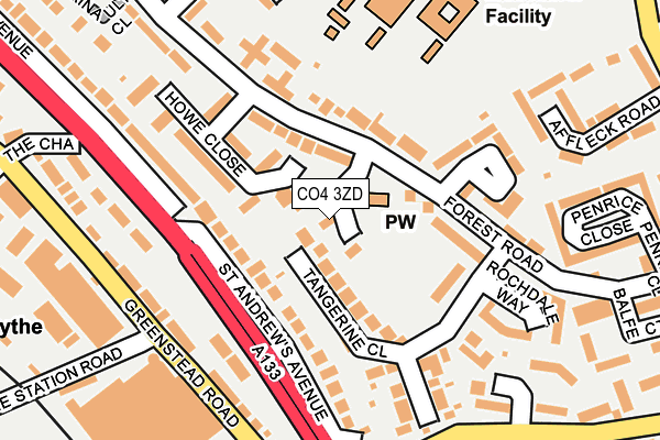 CO4 3ZD map - OS OpenMap – Local (Ordnance Survey)