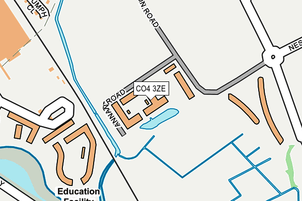 CO4 3ZE map - OS OpenMap – Local (Ordnance Survey)