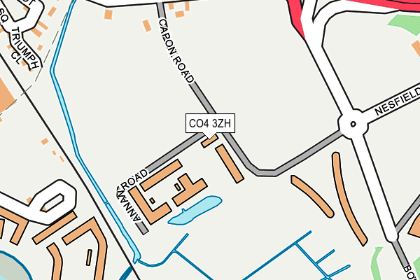 CO4 3ZH map - OS OpenMap – Local (Ordnance Survey)