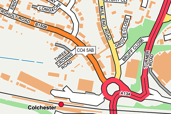 CO4 5AB map - OS OpenMap – Local (Ordnance Survey)