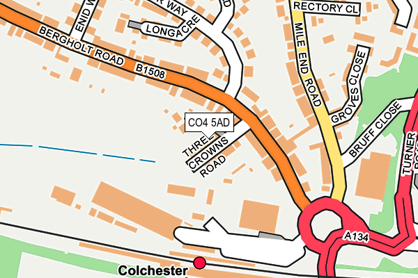 CO4 5AD map - OS OpenMap – Local (Ordnance Survey)