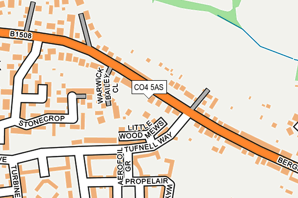 CO4 5AS map - OS OpenMap – Local (Ordnance Survey)