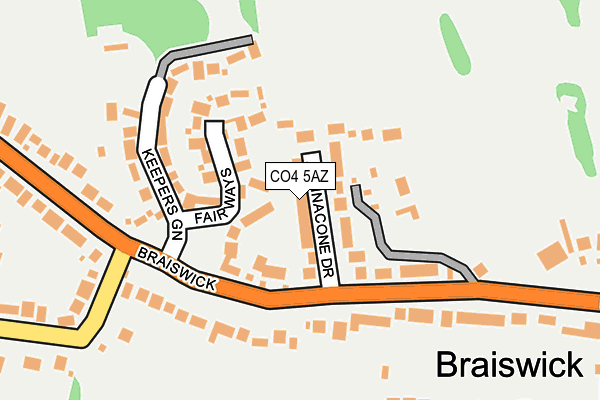 CO4 5AZ map - OS OpenMap – Local (Ordnance Survey)