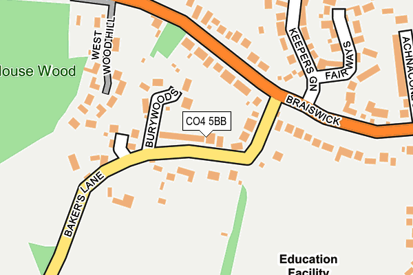 CO4 5BB map - OS OpenMap – Local (Ordnance Survey)