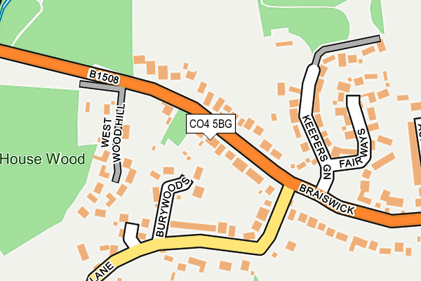 CO4 5BG map - OS OpenMap – Local (Ordnance Survey)